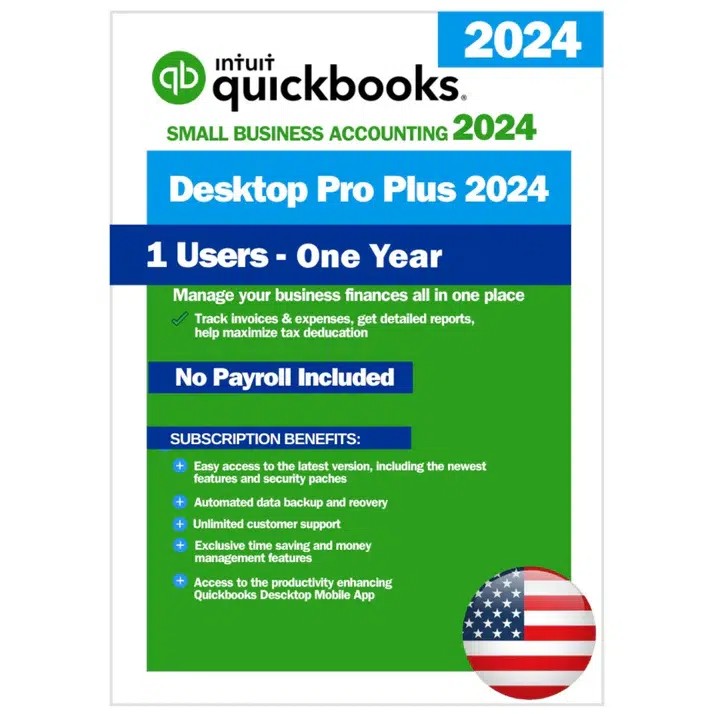 QuickBooks Desktop Pro Plus 2024 – 1 Year Subscription - 1 User