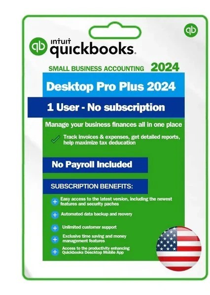 QuickBooks Desktop Pro Plus 2024 Lifetime No Subscription 1 user