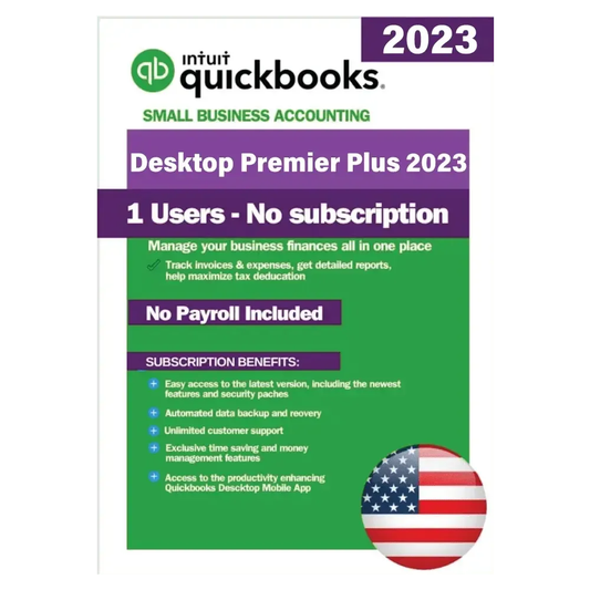 QuickBooks Desktop Premier Plus 2023 USA Lifetime No Subscription 1 User