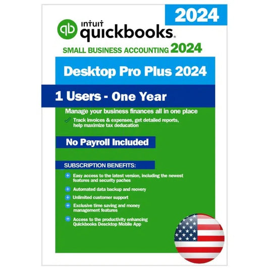 QuickBooks Desktop Pro Plus 2024 – 1 Year Subscription - 1 User